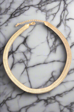 Load image into Gallery viewer, Gold Thick Herringbone Necklace