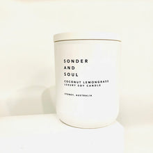 Load image into Gallery viewer, Sonder and Soul Coconut &amp; Lemongrass Scented Soy Candle