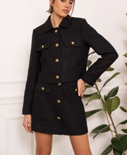 Load image into Gallery viewer, &quot;Becky&quot; Tweed Crop Jacket