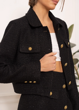 Load image into Gallery viewer, &quot;Becky&quot; Tweed Crop Jacket