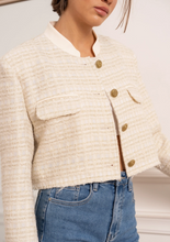 Load image into Gallery viewer, &quot;Cindy&quot; Unstructured Tweed Crop Jacket