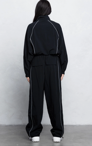 “Mastery” Zip-Up Tracksuit Set w/ Reflective Piping Trim