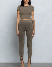 Load image into Gallery viewer, Washed Rib Crop Top and Leggings Set