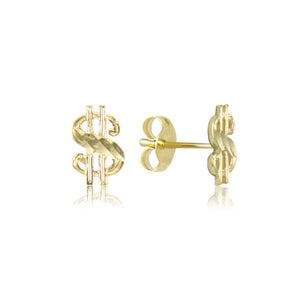 14K Yellow Gold Money $ Studs